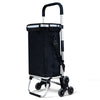 VOUNOT Folding Shopping Trolley on 6 Wheels, Aluminium Lightweight Shopping Cart with Insulated Cooling Bag, 50L, Black.