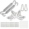 VOUNOT Sun Shade Sail Fixing Kit, 24 pcs Heavy Duty Stainless Steel Hardware Set for Triangle Square Rectangle Sail Canopy Installation