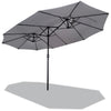 VOUNOT Double Garden Parasol with Hand Crank with Cover, 4.6m Grey.