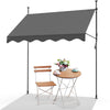 VOUNOT 2.5 x 1.2m Patio Telescopic Awning, Retractable Manual Awning, Adjustable Waterproof Canopy with Hand Crank, Balcony Sun Shade Shelter - Grey