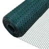 VOUNOT Chicken Wire Mesh, Metal Animal Fence, 25mm Holes, 1m x 25m, PVC Coated Green.