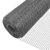 VOUNOT Chicken Wire Mesh, Metal Animal Fence, 25mm Holes, 1m x 25m, PVC Coated Grey.