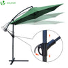 VOUNOT 3m Cantilever Garden Parasol, Banana Patio Umbrella with Crank Handle and Tilt, Green.