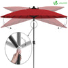 VOUNOT 2.7m Shanghai Parasol, Outdoor Garden Patio Table Tilting Parasol Umbrella with Crank Hanlde, Red.