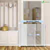 VOUNOT Retractable Stair Gate for Baby, Mesh Dog Gate, Extend Up to 180cm Wide, Fabric Safety Door Gate, White