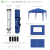 VOUNOT 3m x 3m Pop Up Gazebo with Sides & 4 Weight Bags & Carry Bag, Blue