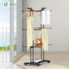 VOUNOT Foldable 3 Tier Clothes Airer, Hang Clothes Dryer, 3 Levels Drying Rack with Wheels,  Wooden Style.