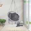 VOUNOT Hanging Chair with Cushion, Macrame Hammock Swing Chair for Bedroom, Balcony, Patio, Garden, 265LBS Capacity, Grey.