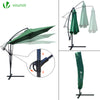 VOUNOT 3m Cantilever Garden Parasol, Banana Patio Umbrella with Crank Handle, Wind Protection Strap and Tilt, Green - VOUNOTUK