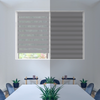 VOUNOT Zebra Roller Blind Double Fabric, Day and Night Translucent or Blackout Vision Curtains, No Drilling for Window and Door , Grey, 90 x 150 cm.