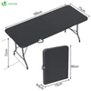 VOUNOT Folding Picnic Table Portable Party Trestle Table for BBQ Camping Indoor Outdoor, Black - VOUNOTUK