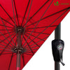 VOUNOT 2.7m Shanghai Parasol, Outdoor Garden Patio Table Tilting Parasol Umbrella with Crank Hanlde, Red.