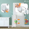 VOUNOT Retractable Stair Gate for Baby, Mesh Dog Gate, Extend Up to 180cm Wide, Fabric Safety Door Gate, White - VOUNOTUK