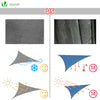 VOUNOT HDPE Sun Shade Sail Triangle with Fixing Kits, 3x3x3M, Grey.