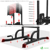VOUNOT Power Tower with Backrest, Dip Station Pull Up Bar for Home Gym Strength Training, Workout Equipmen, Black.
