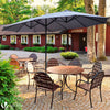 VOUNOT Double Garden Parasol with Hand Crank with Cover, 4.6m Grey.