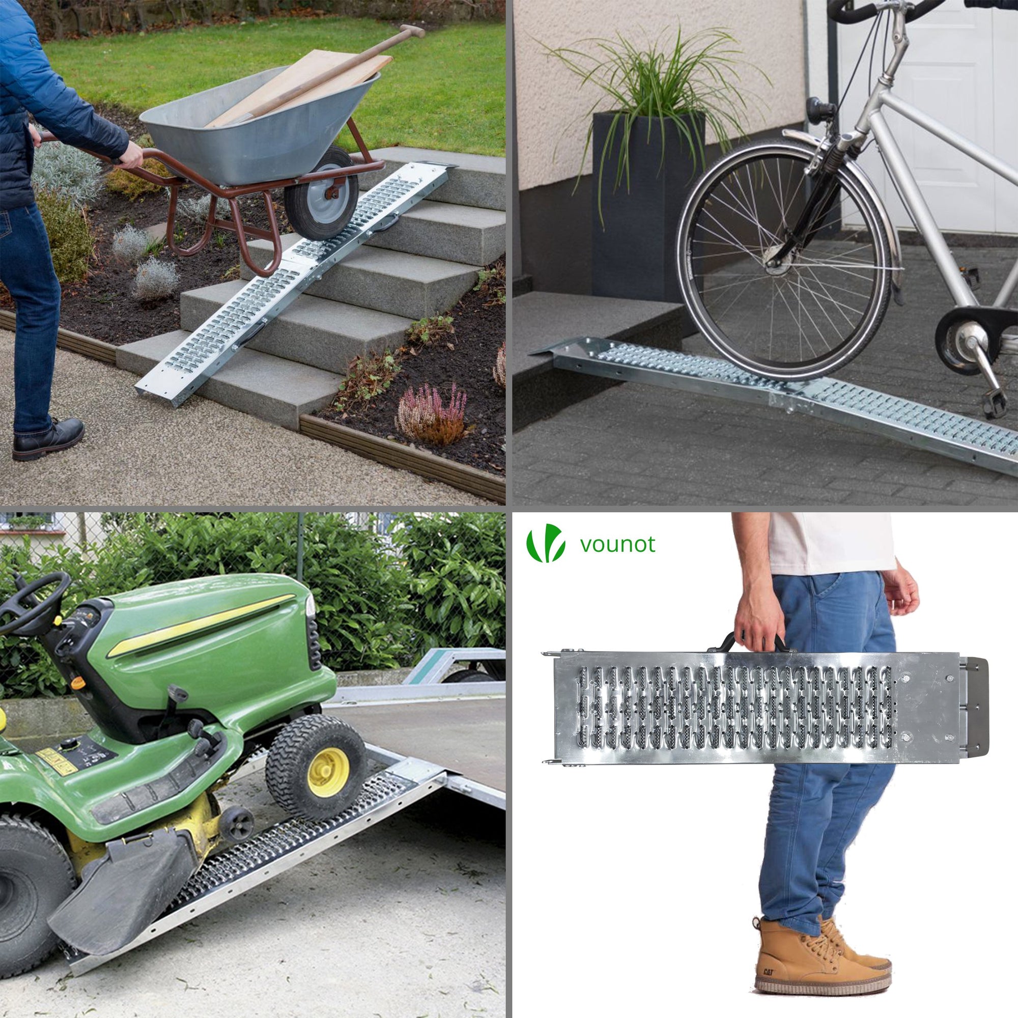 VOUNOT Set of 2 Folding Loading Ramps 160cm Heavy Duty 400 kg Max ...