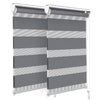 VOUNOT Set of 2 Zebra Roller Blind Double Fabric, Day and Night Translucent or Blackout Vision Curtains, Grey, 50 x 150 cm