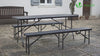 VOUNOT Folding Picnic Table Portable Party Trestle Table for BBQ Camping Indoor Outdoor, Black