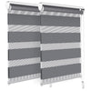 VOUNOT Set of 2 Zebra Roller Blind Double Fabric, Day and Night Translucent or Blackout Vision Curtains, Grey, 55 x 150 cm