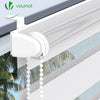VOUNOT Set of 2 Zebra Roller Blind Double Fabric, Day and Night Translucent or Blackout Vision Curtains, White, 100 x 150 cm