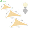 VOUNOT HDPE Sun Shade Sail Triangle with Fixing Kits, 3.6x3.6x3.6M, Ivory.