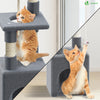 VOUNOT Cat Tree 88cm with Rope Scratching Platform, Grey