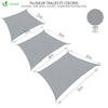 VOUNOT Sun Shade Sail Waterproof Rectangler Sail Canopy With Mounting Ropes 3x4m, Grey