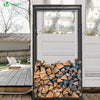 VOUNOT Firewood Log Rack, Retractable Metal Log Store Holder for Outdoor or Indoor, Black.