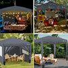 VOUNOT 3m x 3m Pop Up Gazebo with Sides & 4 Weight Bags & Carry Bag, Grey