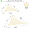 VOUNOT Sun Shade Sail Waterproof Triangle Sail Canopy With Mounting Ropes 5x5x5m, Beige - VOUNOTUK