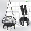 VOUNOT Swing Chair with Round Seat Cushion, Macrame Hammock Hanging Chair for Indoor, Outdoor, Black - VOUNOTUK