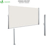 VOUNOT 1.8 x 3 m Side Awning Retractable, Privacy Screen for Patio, Garden, Balcony, Terrace, Beige - VOUNOTUK