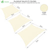 VOUNOT Sun Shade Sail Waterproof Rectangler Sail Canopy With Mounting Ropes 3x4m, Beige - VOUNOTUK