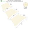 VOUNOT Sun Shade Sail Waterproof Rectangler Sail Canopy With Mounting Ropes 3x2m, Beige - VOUNOTUK