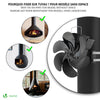 VOUNOT 6 Blade Stove Fan Wood Burning Gas Mini Stove Fan Include Thermometer - VOUNOTUK