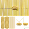 VOUNOT PVC Privacy Screening Fence 90 x 300 cm, Double Reinforced Struts Bamboo - VOUNOTUK