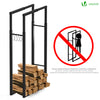 VOUNOT Firewood Log Rack, Retractable Metal Log Store Holder for Outdoor or Indoor, Black.