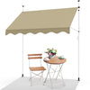VOUNOT 2.5 x 1.2m Patio Telescopic Awning, Retractable Manual Awning, Adjustable Waterproof Canopy with Hand Crank, Balcony Sun Shade Shelter - Beige