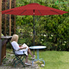 VOUNOT Garden Patio Parasol, Outdoor Table Tilting Parasol Umbrella, with crank hanlde, 8 Sturdy Ribs, 2.7M, Red.