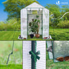 VOUNOT Walk In Greenhouse with Shelves, Roll up Zip Panel Door Garden Plastic Polytunnels Grow House, White 143x73x195cm - VOUNOTUK