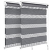 VOUNOT Set of 2 Zebra Roller Blind Double Fabric, Day and Night Translucent or Blackout Vision Curtains, Grey, 80 x 150 cm