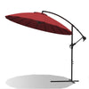 VOUNOT 3m Cantilever Shanghai Parasol, Banana Garden Patio Umbrella with Crank Handle for Outdoor Sun Shade, Red.