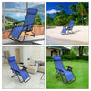 VOUNOT Set of 2 Zero Gravity Chairs, Garden Sun Loungers with Cup and Phone Holder, Blue.