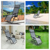 VOUNOT Zero Gravity Chairs, Garden Sun Loungers with Cup and Phone Holder, Grey.
