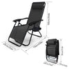 VOUNOT Zero Gravity Chairs, Garden Sun Loungers with Cup and Phone Holder, Black.
