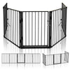 VOUNOT 5 Panel Metal Fire Guard, Hearth Gate, Foldable Grille Extra Wide 300 cm, Black
