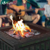 VOUNOT Fire Pit with Spark Mesh, Outdoor Metal Brazier with Waterproof Cover - VOUNOTUK