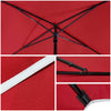 VOUNOT Garden Parasol, Tilt Balcony Umbrella, Sun Shade for Outdoor, Garden, Balcony, Patio, Beach, 2 x 1.25m, with Cover,Red.