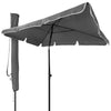 VOUNOT Garden Parasol, Tilt Balcony Umbrella, Sun Shade for Outdoor, Garden, Balcony, Patio, Beach, 2 x 1.25m, with Cover,Grey.